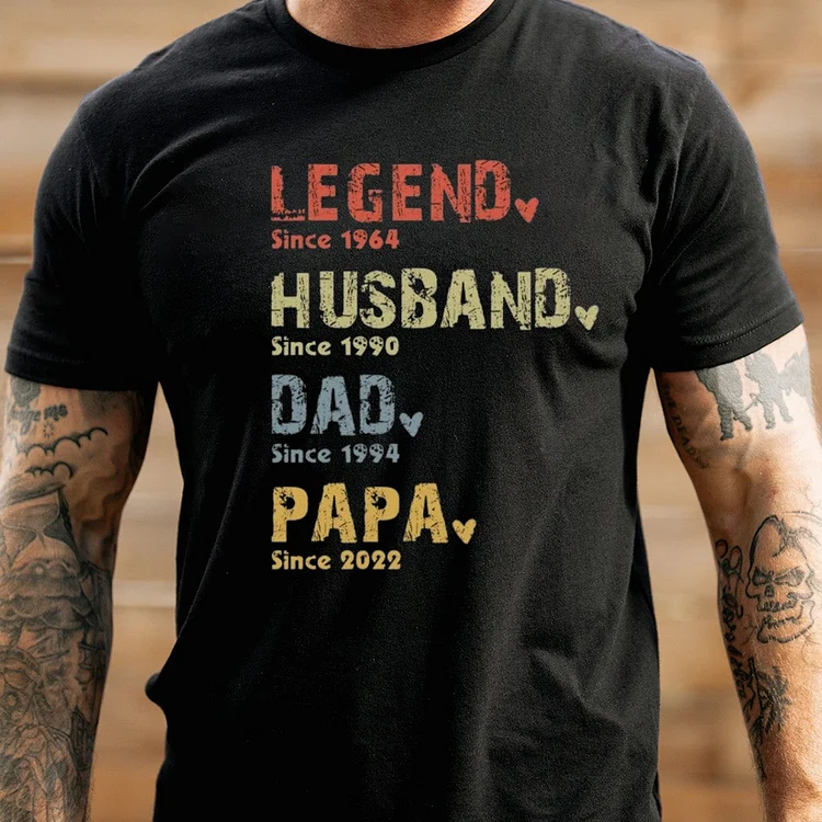 Custom Legend Husband Dad T-Shirt 