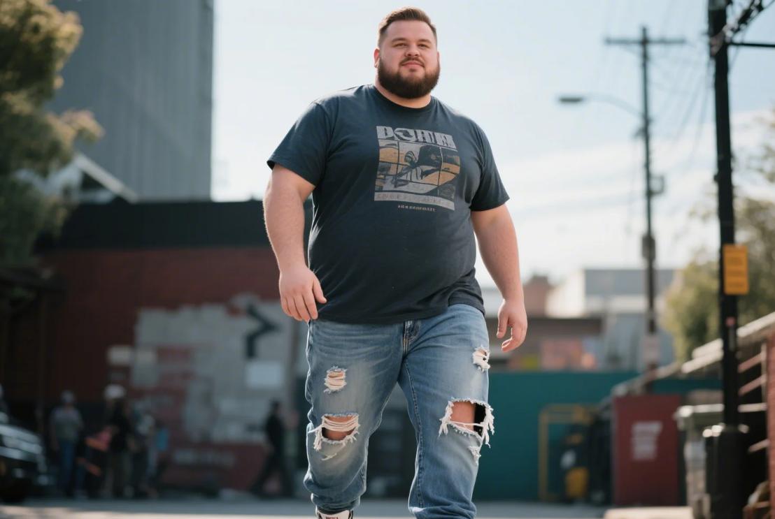 big men's ripped jeans for a casual look