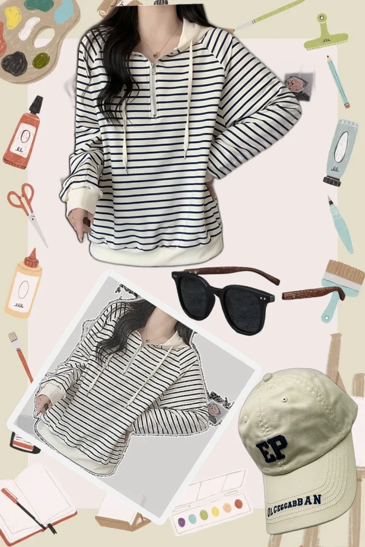 90s baggy Street Style Hoodie: Oversized Zip-Up for Trendy & Casual Fall Outfits