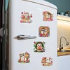 (US Local)6Pcs Acrylic  Owls Diamond Painting Fridge Magnet for Fridge Whiteboard