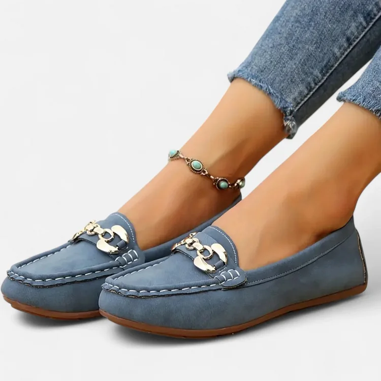 Women&rsquo;s Orthopaedic Slip-On Loafers &ndash; Lightweight Support with Gold-Tone Detailing & All-Day Comfort