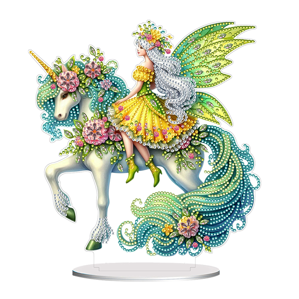Acrylic Special Shape Unicorn Fairy 5D DIY Diamond Painting Desktop Ornament
