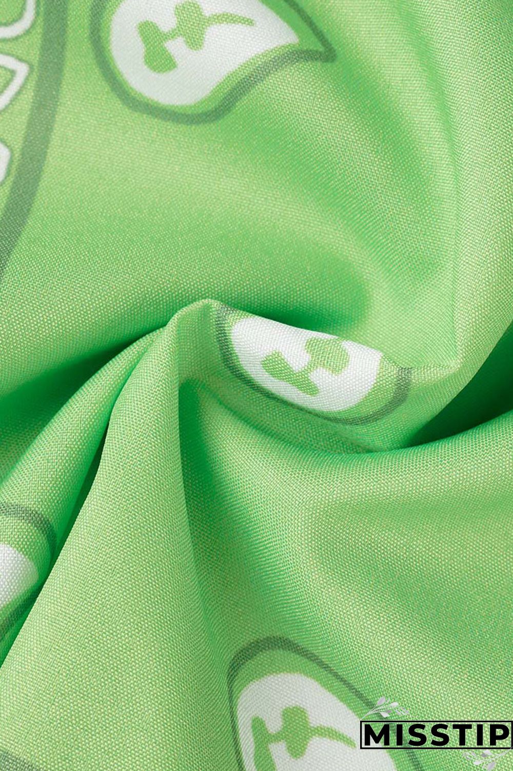 Fluorescent Green Casual Sportswear Print Patchwork Zipper Collar Long Sleeve Two Pieces