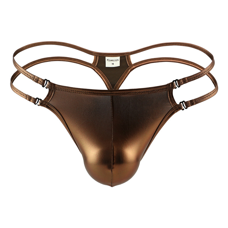 Faux Leather Silk Low-Rise Thong