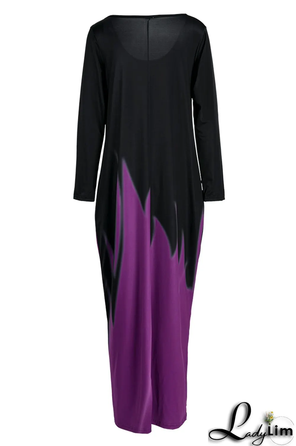 Grey Fashion Casual Print Basic V Neck Long Sleeve Dresses