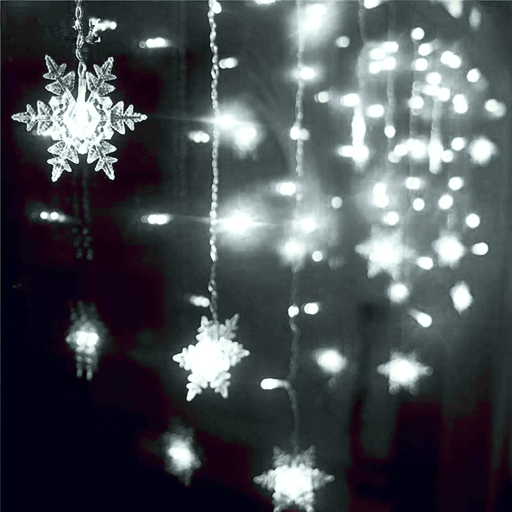 

3.5M 96 LED Fairy Waterproof Snowflake Window Curtain-Curtain String Night Light, Us plug+purple light, 501 Original