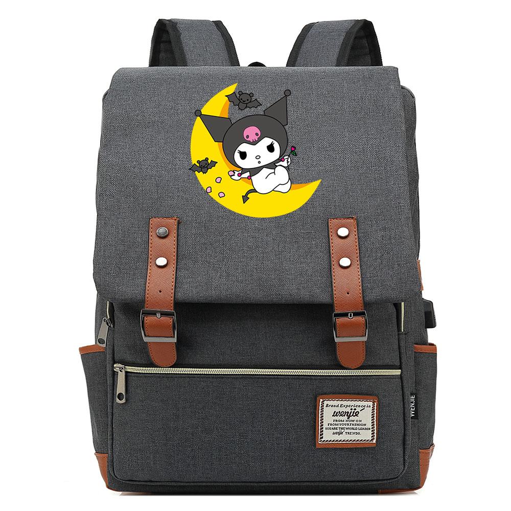 Mayoulove Kuromi Backpack Lightweight Design with Adjustable Straps for School and Travel-Mayoulove