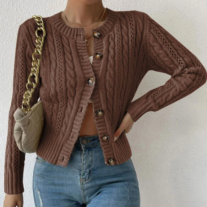 Athvotar Athvotar Autumn Sweater Women's Large Size Mahjong Collar Collar Cardigan Long-Sleeved Coat