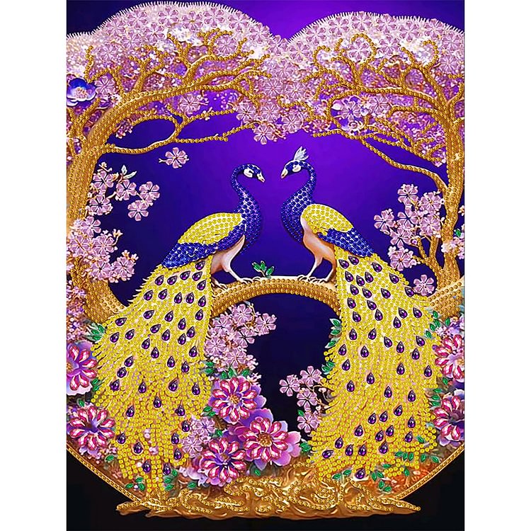Partial Drills Special-shaped Drill Diamond Painting - Gorgeous Pairs Of Peacocks - 30*40cm