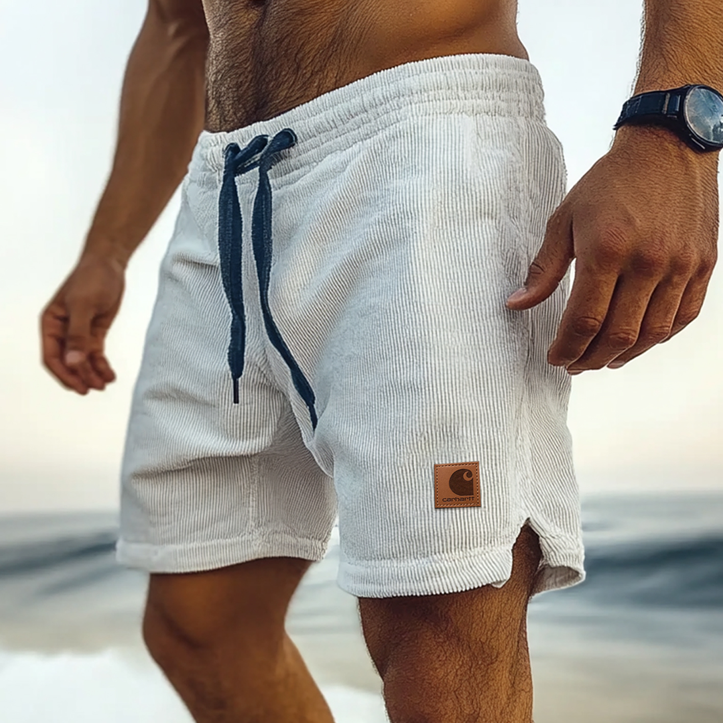 Vintage Casual Shorts Corduroy Surf Shorts Beach Shorts / TECHWEAR CLUB / Techwear