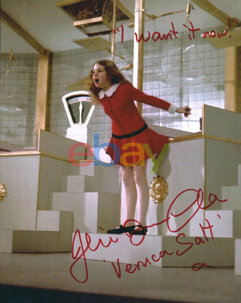 Julie Dawn Cole Signed Willy Wonka Veruca Salt 8x10 Photo Poster painting I Want It Now reprint