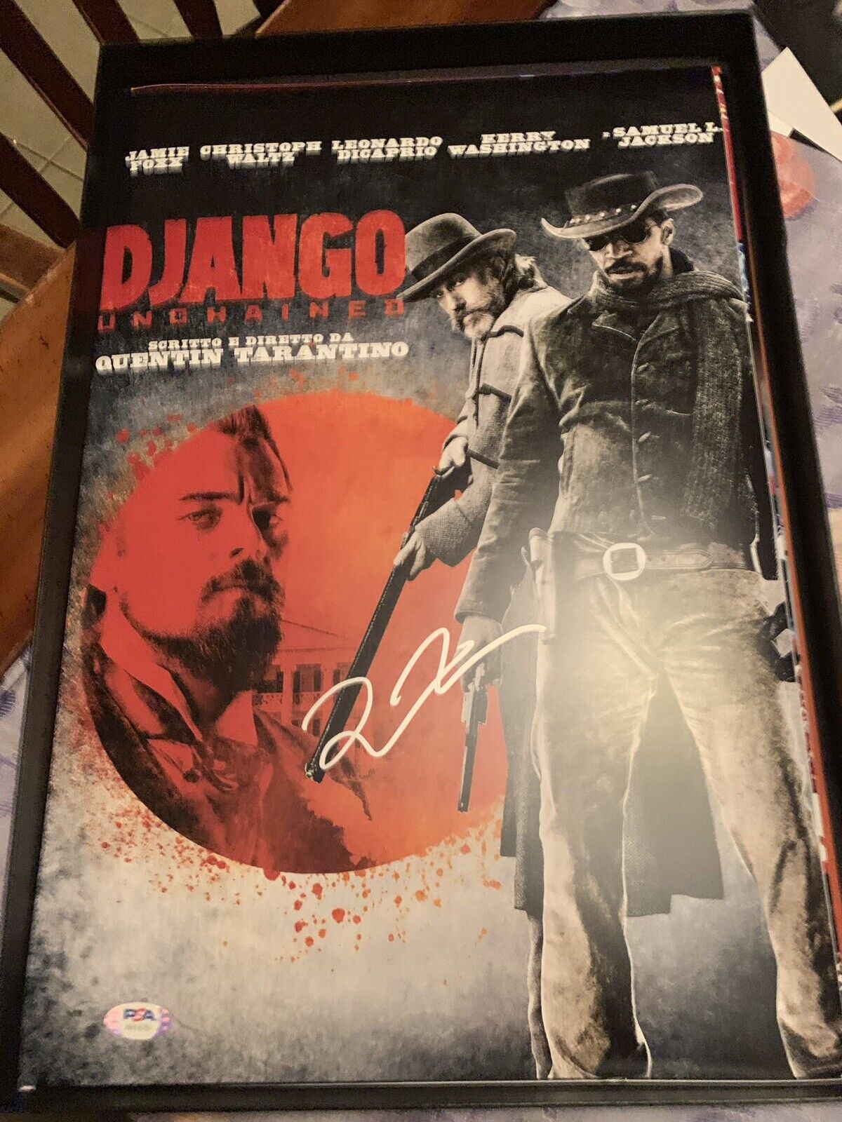 quentin tarantino signed 12x18 Poster Pic DJango Unchained Psa Coa