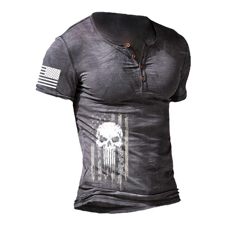 Mens Outdoor Skull Print T-shirt