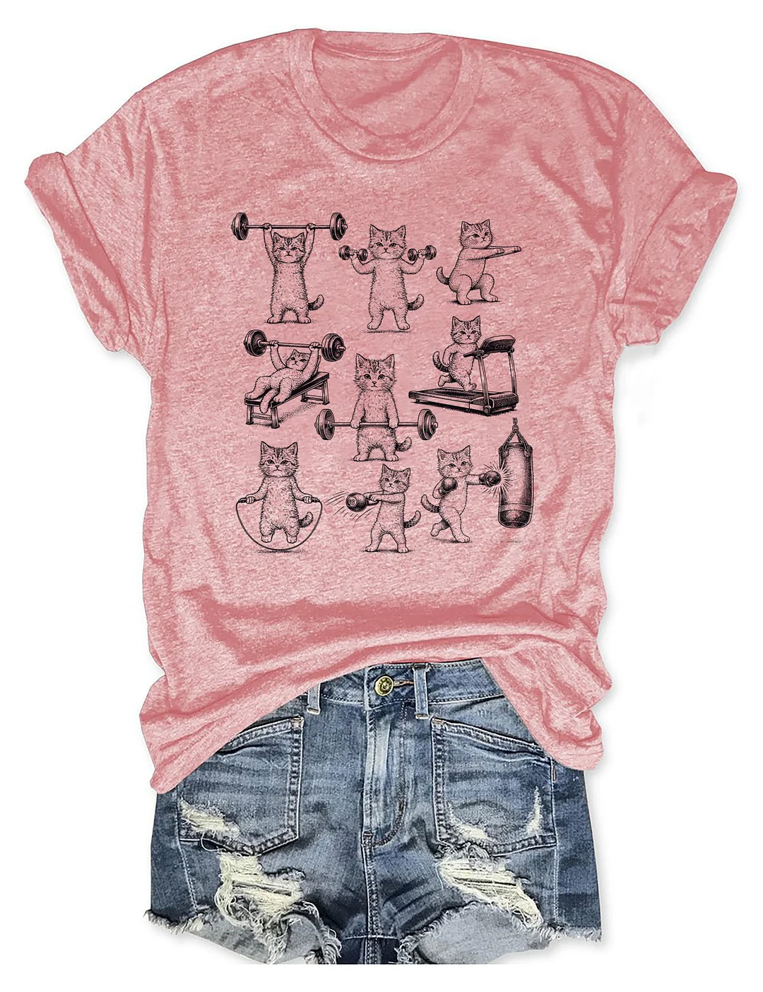 Funny Cats Gym T-shirt