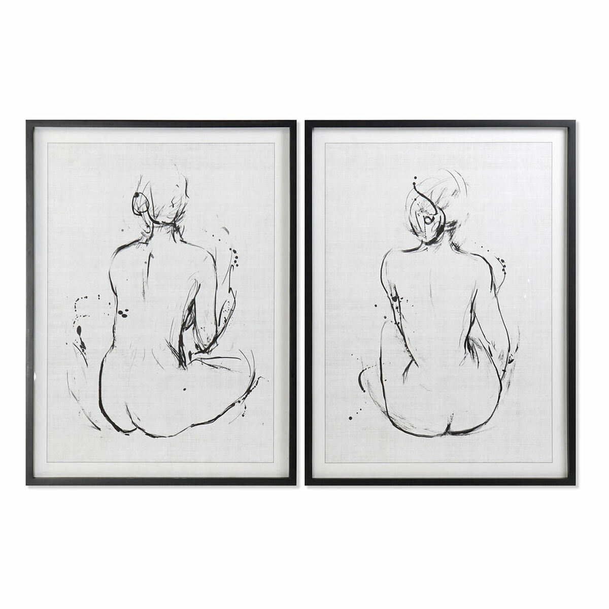 Painting DKD Home Decor 70 x 2,5 x 90 cm Lady Modern (2 Units)
