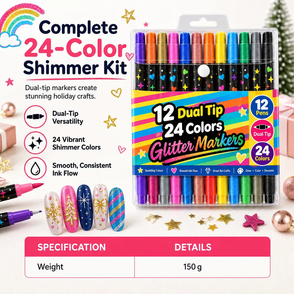 Range of 24 shimmer marker colours