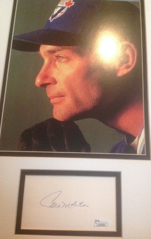 Paul Molitor Jsa Authenticated Signed 3x5 With 8x10 Photo Poster painting Autograph