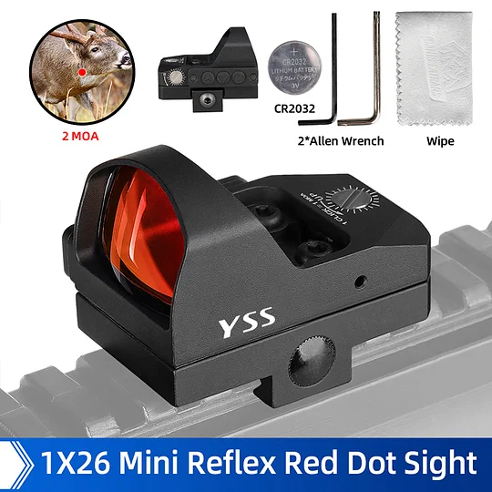 $135.00-YSS 2 MOA Manual Control Red Dot Sight Compatible