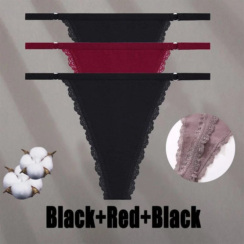 Billionm Sexy Lace Panties for Women Cotton Underwear Thong With Hollow Out Hook G-String Female Breathable Intimates Lingerie