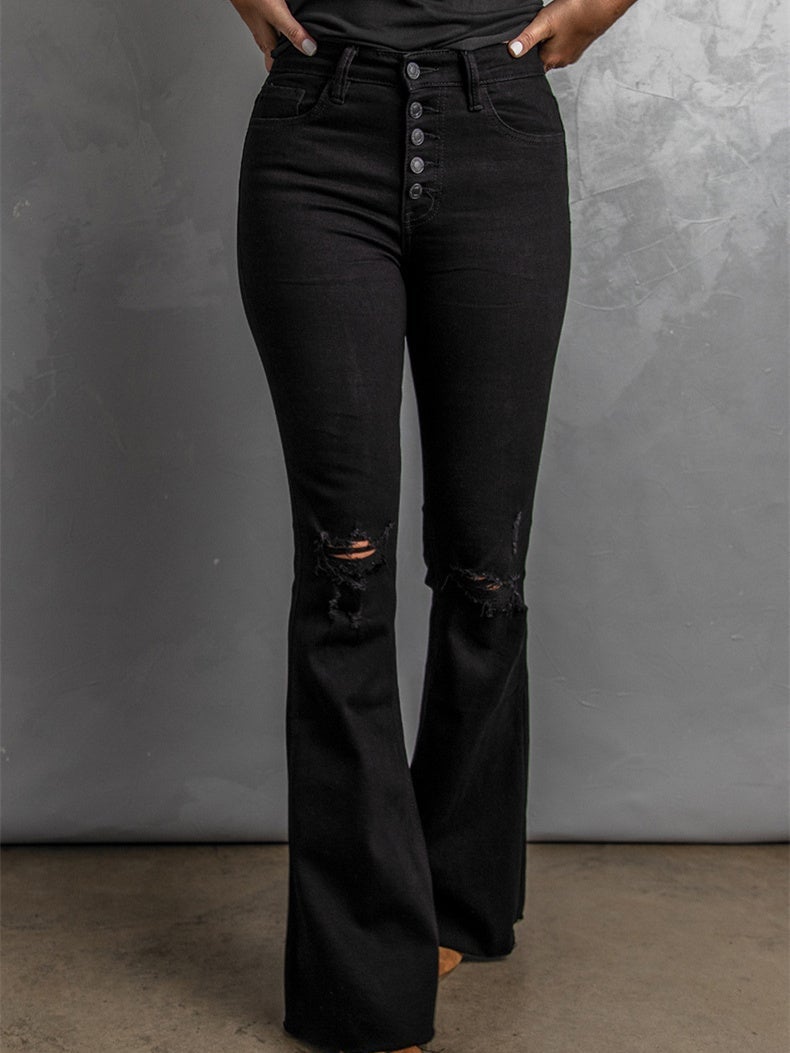 Women Half Sleeve V-neck Solid Color Dress