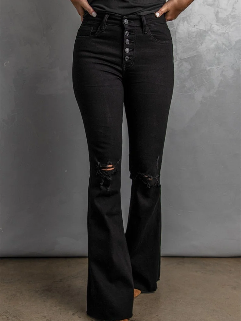 Women Half Sleeve V-neck Solid Color Dress