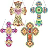 5D DIY Special Shaped Diamond Painting Cross Hanging With Lamp String Kit