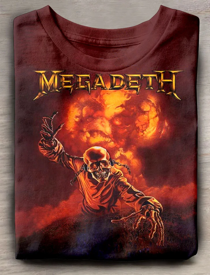 Teecade Teecade Megadeth Skull Head Art Print T-shirt