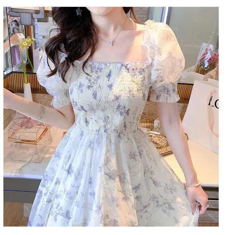 Levelloam costume ideas women Elegant Slimming French Style Summer Tea Break Waist-fitted White Chiffon Dress For Women Classy Shopping Mall Similar Dress