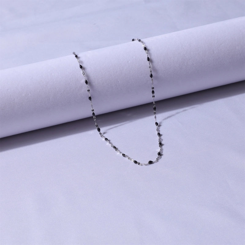 Sweet Color Block Titanium Steel Enamel Necklace