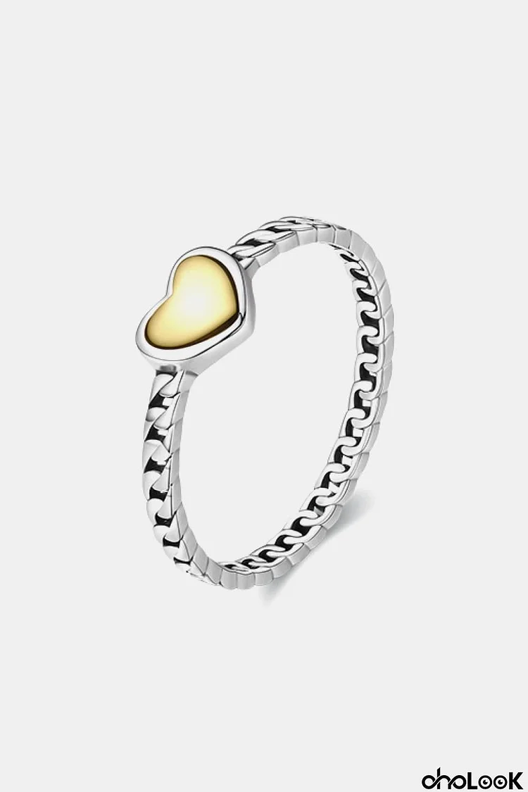 925 Sterling Silver Singe Heart Ring