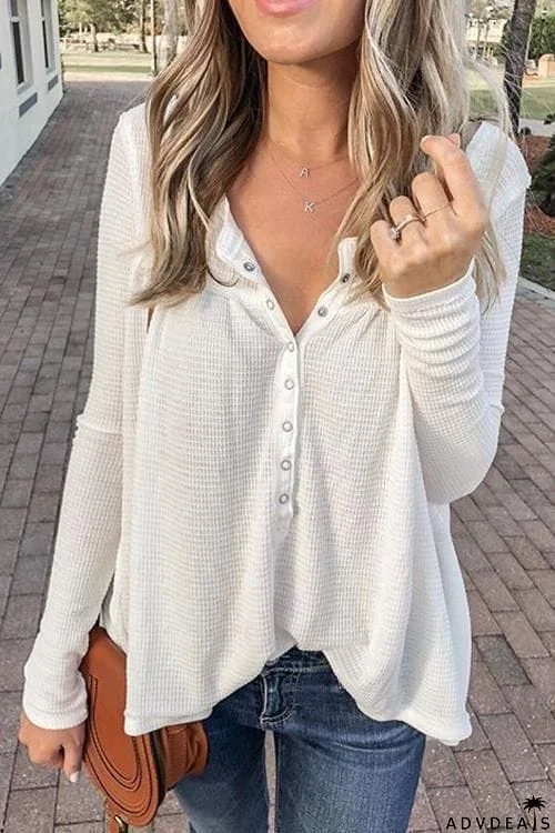 Button Long Sleeve Henley shirt