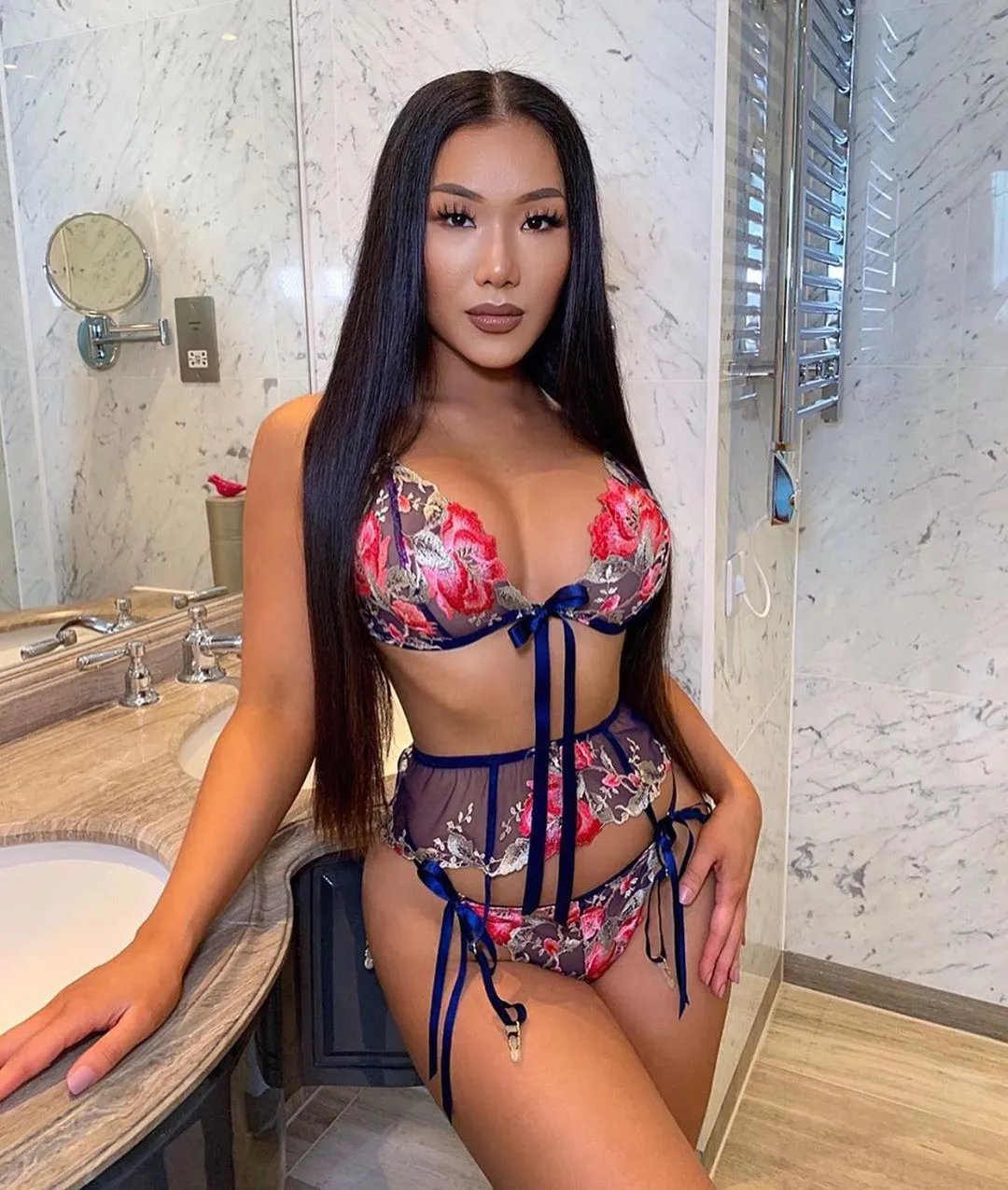 Churchf Hot Sex Lingerie Sexy Women's Pajamas Split Three-Piece Esque Set