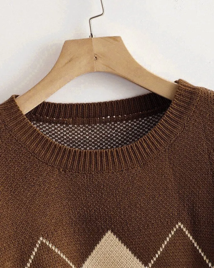 Brownm argyle sweater