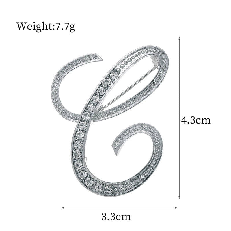 Minimalist Pin Letter Zinc Alloy Plating Inlay Rhinestones Unisex Brooches