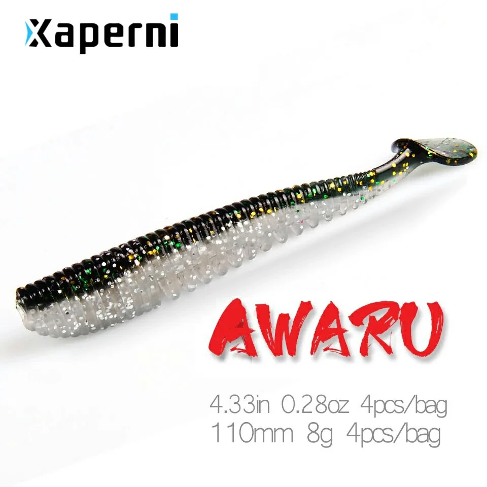 Xaperni 110mm 8g 4pcs/bag Fishing Lures soft lure Artificial Bait Predator Tackle jerkbaits for pike and bass