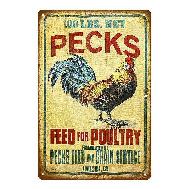 Poulet Jeek - enseignes en étain vintage / enseignes en bois - 7.9x11.8in & 11.8x15.7in