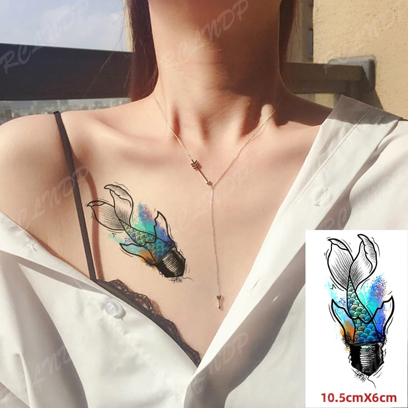 Waterproof Temporary Tattoo Sticker Shark Big Fish Anchor Sea Animal Body Art Flash Tatto Fake Tatoo for Women Men