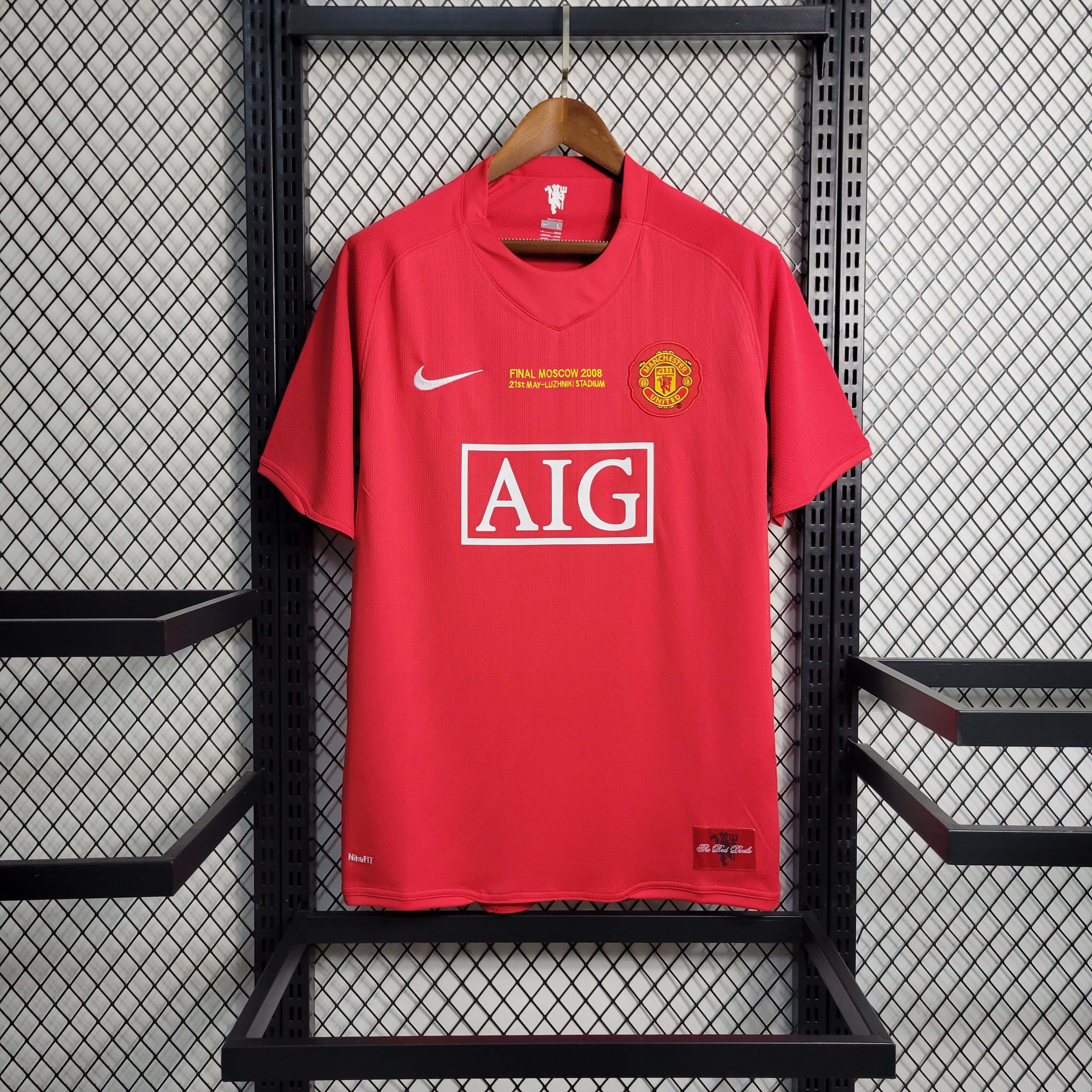 2007-2008 Retro Manchester United Champions League version Home Football Shirt 1:1 Thai Quality- Maxi Kit