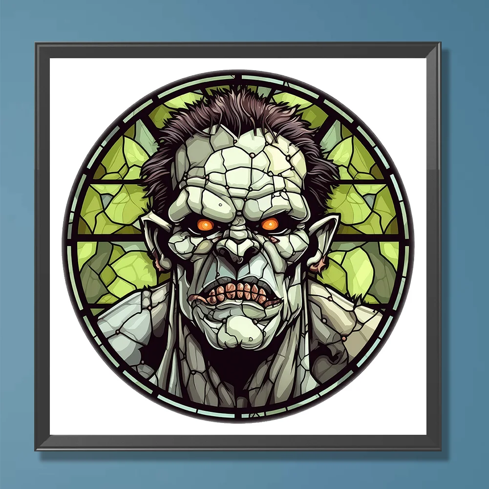 Full Round Diamond Painting 30*30cm - Halloween Glass Painting