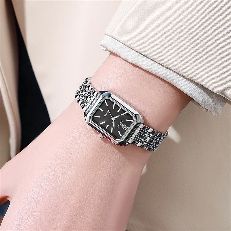 Fashion New Stainless Steel Women’s Business Casual Quartz Watch Light Luxury Women’s Stainless Steel Student Watch