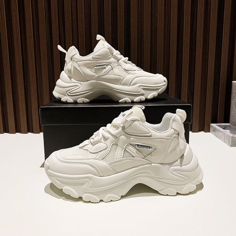 Sneakers Women Vulcanized Shoes 2021 Fashion Breathable Thick Sole Ladies Trainers Platform Women Chunky Sneakers Basket Femme