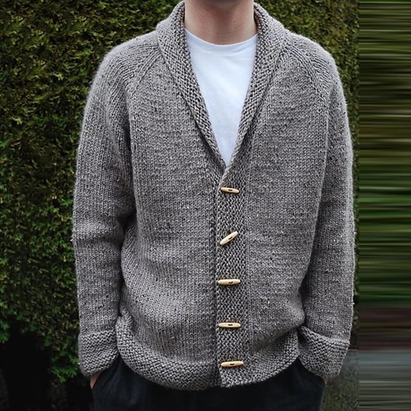 Men's Long Sleeved Knitted Cardigan - VSMEE