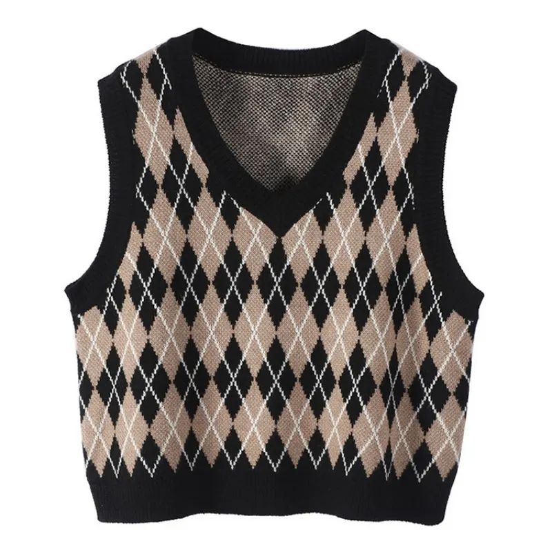 Churchf Churchf Retro Rstyle Loose V Collar Knitting New Vest With Vest Vest Horse Clip Coat Female