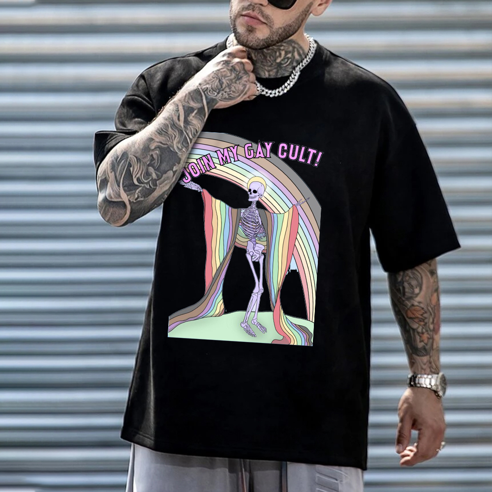 Join My Gay Cult Unisex Casual Printed T-Shirt