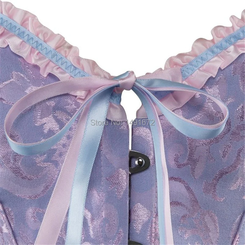 Billionm Sapubonva Corsets and Bustiers Tops Women Sexy White Black Green Vintage Flower Print Overbust Plus Size Lingerie Corselet