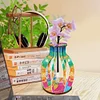 uk.everydayedeals DIY Diamond Painting Flower Vase Wood Ornaments - Ribbon