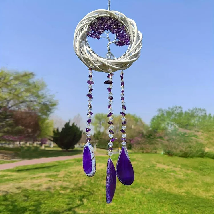 Olivenorma Tree Of Life Crystal Agate Wind Chime
