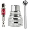 10mm-19mm Adjustable Universal Socket Wrench 3/8Inch Adapter Multi-Function Maintenance Socket Multi-Purpose Hexagonal Socket Ratchet Wrench for Torque Wrench & Power Drill