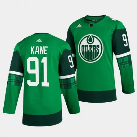 Men's Edmonton Oilers #91 Evander Kane Green Warm-Up Stitched Jersey