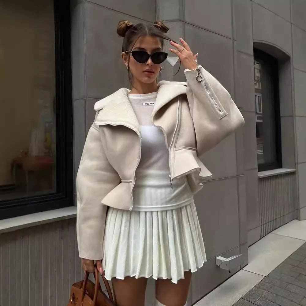 Nigikala Nigikala Autumn And Winter New Short-Term Collar Fashion Korean Version Of Women's Long-Sleeved Pure Color Coat